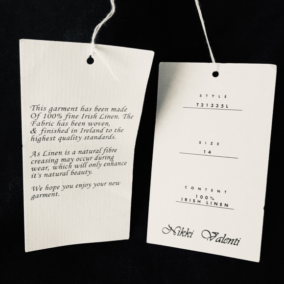 New Black Cropped Irish Linen Ankle Pants 14 L XL - Picture 5 of 5